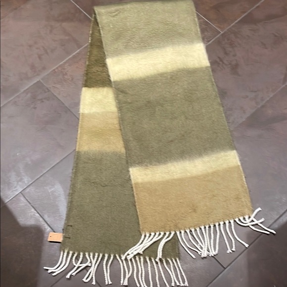 Striped Scarf in Olive and Beige - Picture 1 of 2